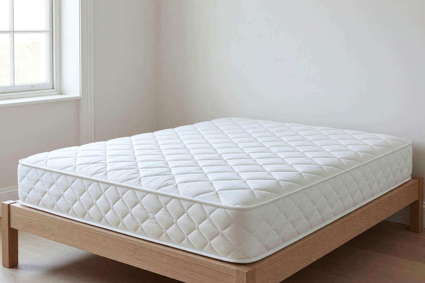 The same mattress after cleaning, white and stain free