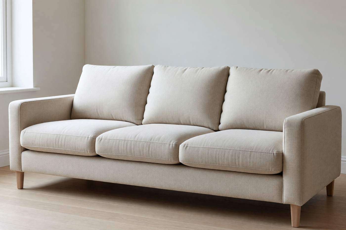 The same sofa after cleaning, the fabric even and bright